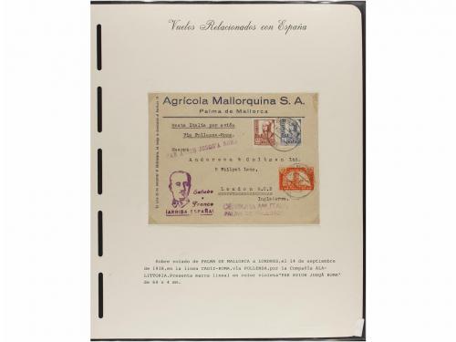 ✉ ESPAÑA. CORREO AÉREO. VUELOS RELACIONADOS CON ESPAÑA. Cole