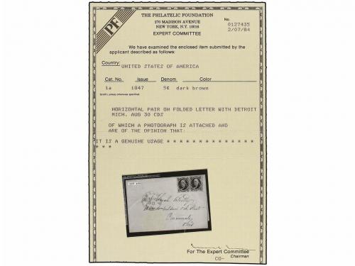 ✉ ESTADOS UNIDOS. Yv. 1 (2). 1848. DETROIT to CINCINNATI. 5 