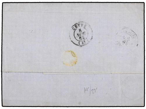 ✉ SUIZA. Yv. 30. 1862. CHAUX LES FONDS a FRANCIA. 40 rp. ver