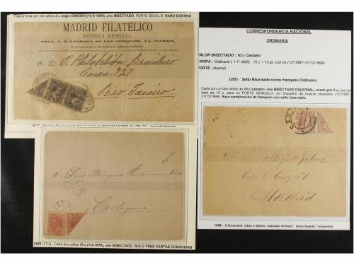 LOTES y COLECCIONES. ESPAÑA. Colección de SELLOS BISECTADOS 