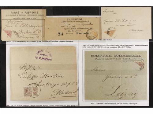 LOTES y COLECCIONES. ESPAÑA. Colección de SELLOS BISECTADOS 