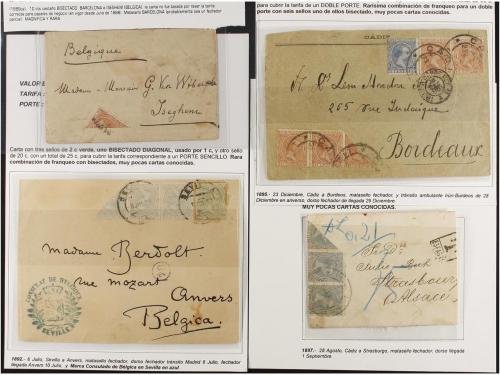 LOTES y COLECCIONES. ESPAÑA. Colección de SELLOS BISECTADOS 