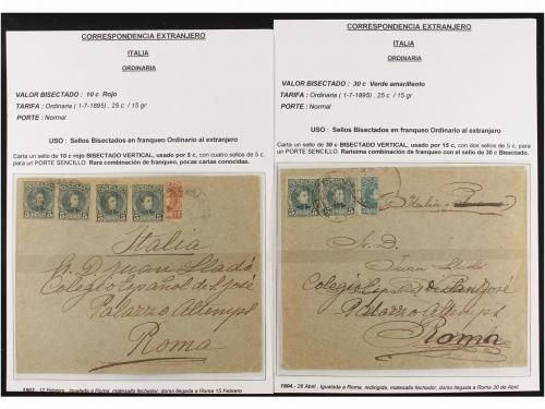 LOTES y COLECCIONES. ESPAÑA. Colección de SELLOS BISECTADOS 