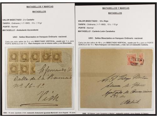 LOTES y COLECCIONES. ESPAÑA. Colección de SELLOS BISECTADOS 