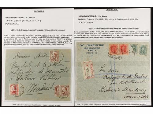 LOTES y COLECCIONES. ESPAÑA. Colección de SELLOS BISECTADOS 