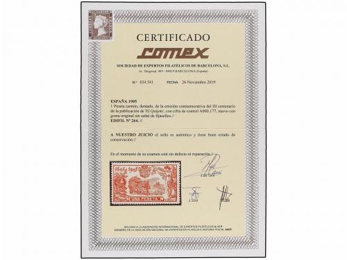 ** ESPAÑA. Ed. 264. 1 pta. carmín. Centraje excelente para e