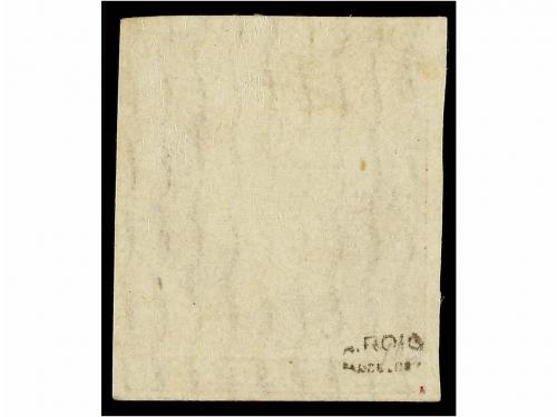 (*) ESPAÑA. Ed. 48. 4 cuartos rojo. Ensayo de filigrana LINE