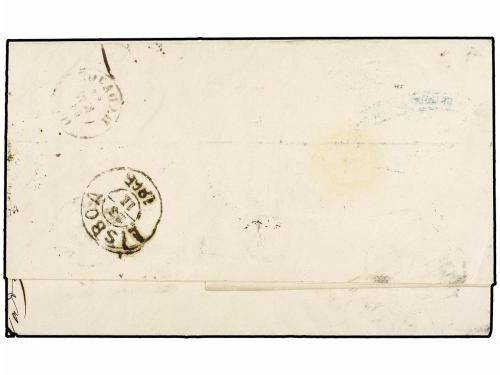 ✉ ESPAÑA. Ed. 80,81. 1866. BADAJOZ a LISBOA. 2 cuartos rosa 