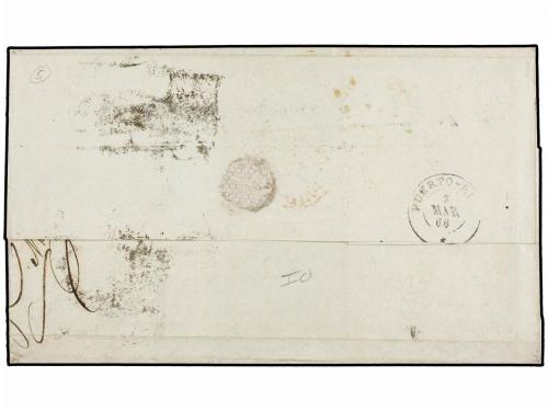 ✉ PUERTO RICO. 1866. LONDRES a SAN JUAN (Puerto Rico). Circu