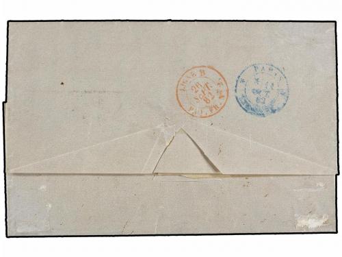 ✉ CUBA. Ed. 71 (2), 72. 1882. SANTIAGO DE CUBA a PARÍS. 5 ct