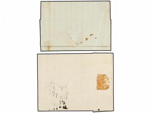 ✉ CUBA. 1814-21. HABANA dos cartas a España con marcas ISLAS