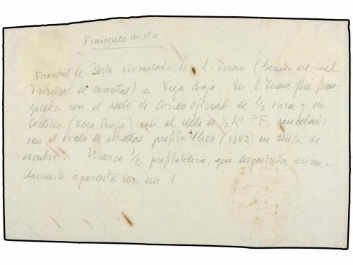 ✉ PUERTO RICO. 1866. FRONTAL del Real Servicio de SAN JUAN a