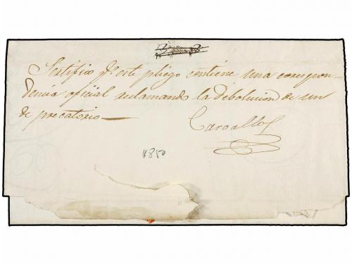 ✉ ECUADOR. 1850. CHIMBORAZO a QUITO. Envuelta con la marca R