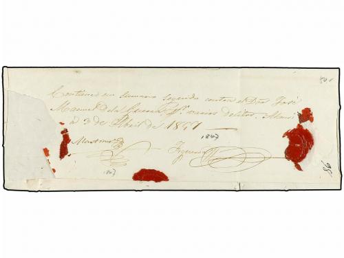 ✉ ECUADOR. 1847. ALAUSI a QUITO. Marca ALAUSI/FRANCA en rojo