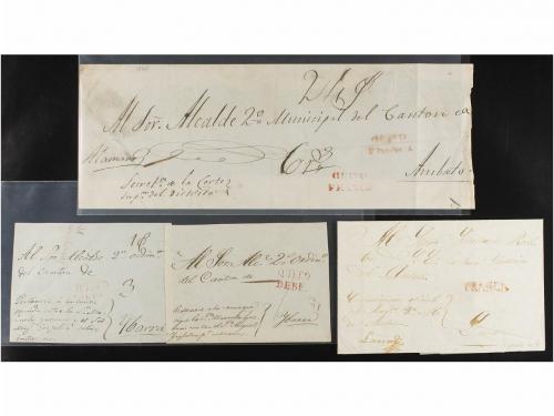 ✉ ECUADOR. 1840-1850. Conjunto de 26 cartas y plicas judicia