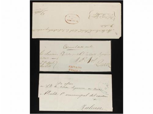 ✉ ECUADOR. 1840-1850. Conjunto de 26 cartas y plicas judicia