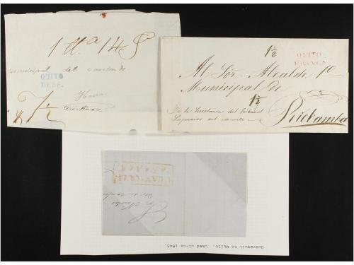 ✉ ECUADOR. 1840-1850. Conjunto de 26 cartas y plicas judicia