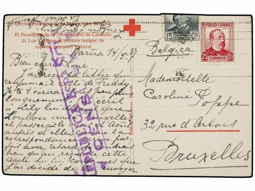 ✉ ESPAÑA GUERRA CIVIL. Tarjeta Postal de la Cruz Roja circul