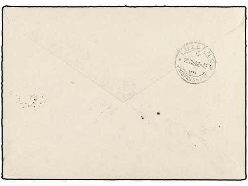 ✉ ANDORRA. 1942. ANDORRA a SUIZA. Precioso franqueo, al dors