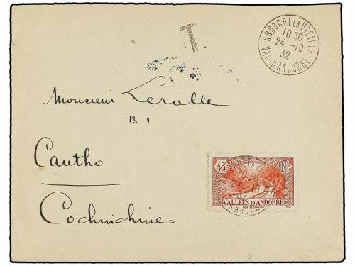 ✉ ANDORRA: ANDORRA FRANCESA. 1932. ANDORRA a COCHINCHINA. 45