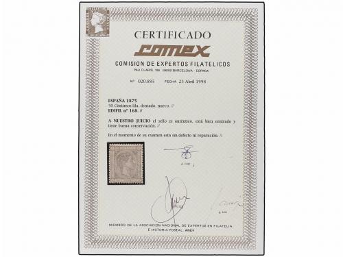 * ESPAÑA. Ed. 167, 168, 171. 40 cts. castaño, 50 cts. gris y