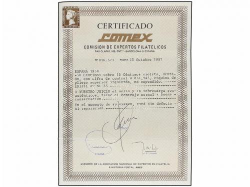 ** ESPAÑA. Ed. NE 32/33. NO EMITIDOS. Serie completa, sello 