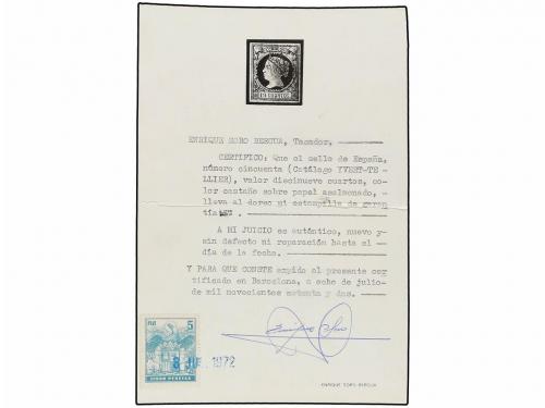 * ESPAÑA. Ed. 54. 19 cuartos castaño. MAGNÍFICO EJEMPLAR. Ce