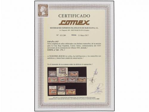 ° ESPAÑA. Ed. 363/72. SERIE COMPLETA en usado. PRECIOSA. Cer