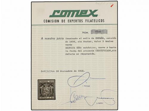 * ESPAÑA. Ed. 26. 5 reales verde. MAGNÍFICO EJEMPLAR. Cert. 