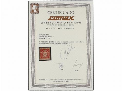 (*) ESPAÑA. Ed. 25, 32, 33A. 2 reales bermellón margen corto