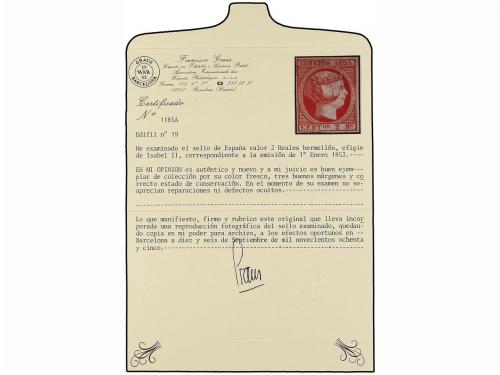 (*) ESPAÑA. Ed. 19. 2 reales bermellón. Color fresco y márge