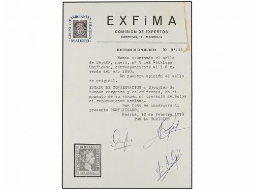 (*) ESPAÑA. Ed. 5. 10 reales verde. Magnífico ejemplar, márg