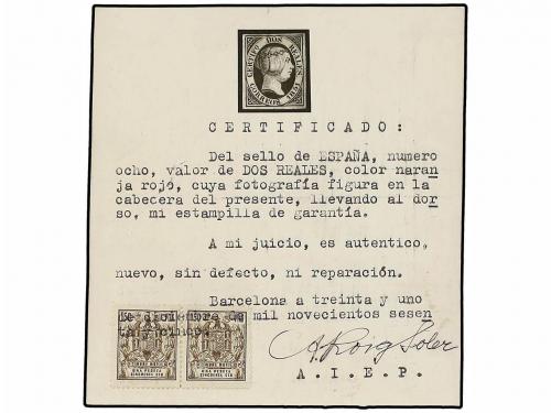 (*) ESPAÑA. Ed. 8. 2 reales naranja. Color muy intenso y exc