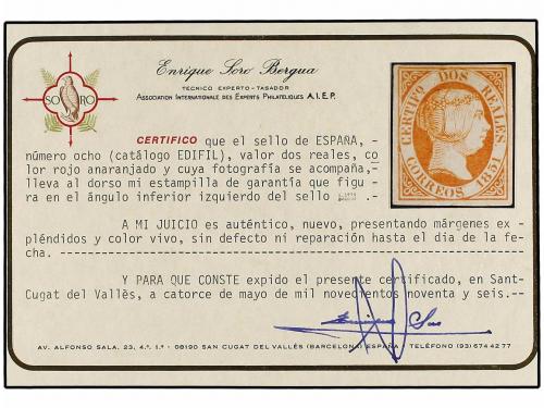 (*) ESPAÑA. Ed. 8. 2 reales naranja. Color muy intenso y exc