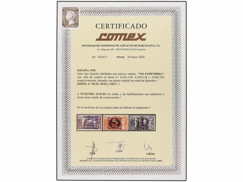 ** ESPAÑA. Ed. NE 35/37. NO EMITIDOS. Serie completa. RARA. 