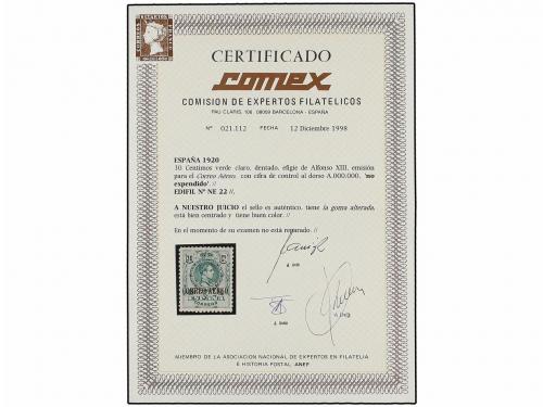 ** ESPAÑA. Ed. NE 22. NO EMITIDO. 30 cts. verde, centraje pe