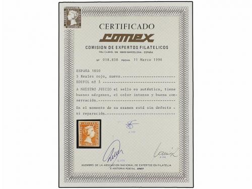 * ESPAÑA. Ed. 3. 5 reales rojo. Color excepcional, conserva 