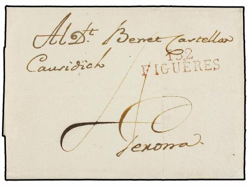 ✉ ESPAÑA: PREFILATELIA. 1813. SELVA DE MAR a GERONA. Marca 1