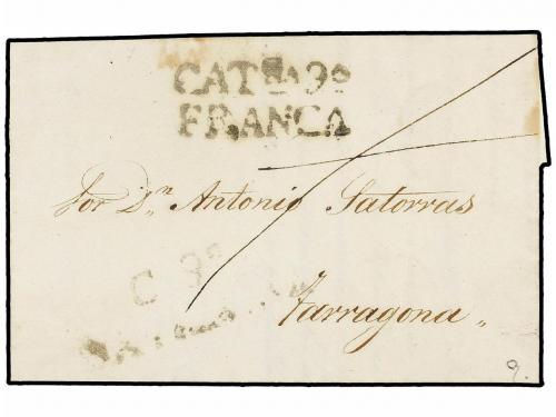 ✉ ESPAÑA: PREFILATELIA. 1847. CAMBRILS a TARRAGONA. Marca C.