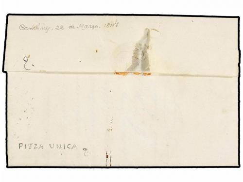 ✉ ESPAÑA: PREFILATELIA. 1847. CAMBRILS a TARRAGONA. Marca C.