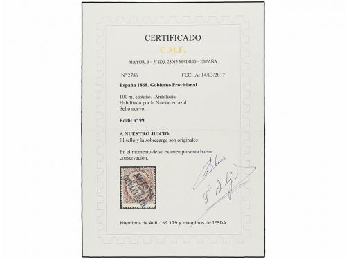 * ESPAÑA. Ed. 99. 100 mils. castaño HABILITACIÓN/POR LA/NACI