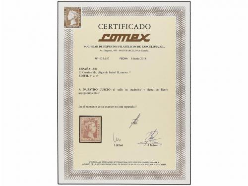 (*) ESPAÑA. Ed. 2. 12 cuartos lila. Excelente presencia. Lev