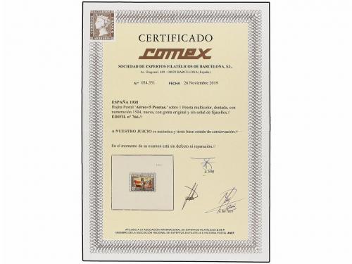 ** ESPAÑA. Ed. 766. HB. Aéreo + 5 pts. multicolor. LUJO. Cer