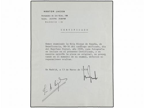 ** ESPAÑA: BENEFICENCIA. Ed. NE 34. NO EMITIDA. HB. Leve pli