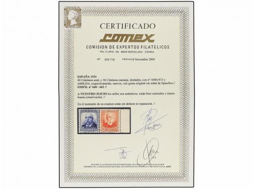 ** ESPAÑA. Ed. 655/61. SERIE completa. LUJO. Cert. COMEX. Ca