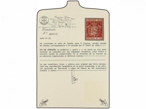 ** ESPAÑA. Ed. 24. 6 cuartos carmín. Color excepcional, MAGN