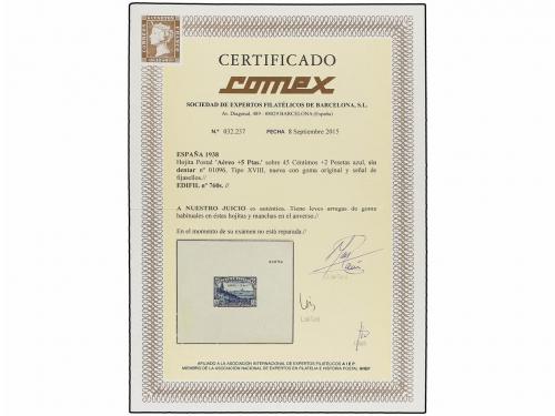 * ESPAÑA. Ed. 760s. HB Aéreo + 5 pts. azul SIN DENTAR. Leves