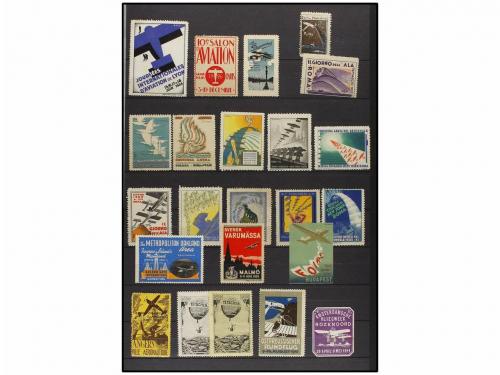 ESPAÑA: VIÑETAS. VIÑETAS DE AVIACIÓN (POSTER STAMPS). Colecc