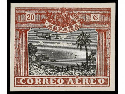 ESPAÑA. 1921. PROYECTO NO ADOPTADO. 20 cts. cuatro ensayos e