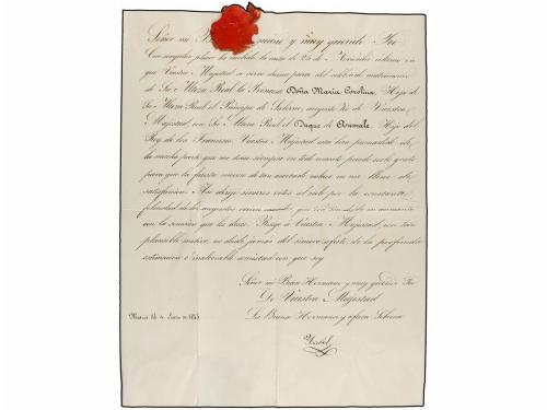 ✉ ESPAÑA: PREFILATELIA. 1845. MADRID a NÁPOLES. Carta comple